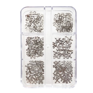 Paso Sico 3D Rivet Nail Art Jewelry Set Gold Silver Alloy French Thin Sheet Cross DIY Nail Art Charms for Manicure Supplies - Product Image 5