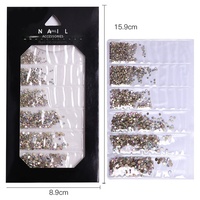 Strass pour Nail Art à dos plat, 6 rangées, en sachets, clous en verre éblouissants pour DIY, colorés