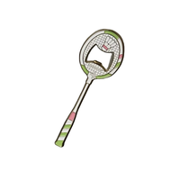 Ouvre-bouteille de bière Badminton Design créatif Aimant de réfrigérateur Logo personnalisé OEM Métal Acier inoxydable Souvenir décoratif pour cadeau
