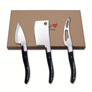 Ensemble de couteaux à fromage <span class=keywords><strong>Laguiole</strong></span> 3 pièces de haute qualité, prix direct <span class=keywords><strong>usine</strong></span>, acier inoxydable, lame fixe, manche en bois - Product Image 3
