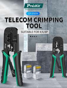 Herramienta de crimpado de telecomunicaciones 4P/6P/8P (190mm) para enchufes modulares 8P8C/RJ45 6P2C/6P4C/6P6C RJ11/ RJ12 RJ22 4P2C/4P4 de 1/2/ - Product Image 5