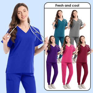Unisex Scrub Suit Set Short Sleeve Moisture Wicking Hospital Uniforms For Medical Dental Veterinary Use - Product Image 3