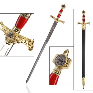 Réplique de l'épée du roi Salomon de luxe du Xe siècle, MS 85 cm, avec manche rouge - Product Image 1