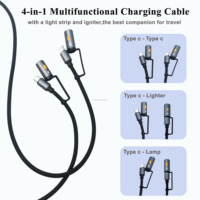 Câble de données multifonctionnel 4 en 1 en gros d'usine pour iPhone et ordinateur avec charge rapide 60W
