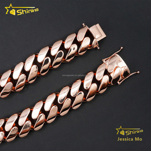 Custom Made 35mm Rose Gold Plated Brass Big Size Heavy Rapper Jewelry <strong>Iced</strong> <strong>Out</strong> Hip Hop Miami <strong>Cuban</strong> <strong>Link</strong> <strong>Chain</strong> Man Plain <strong>Chain</strong> - Product Image 5