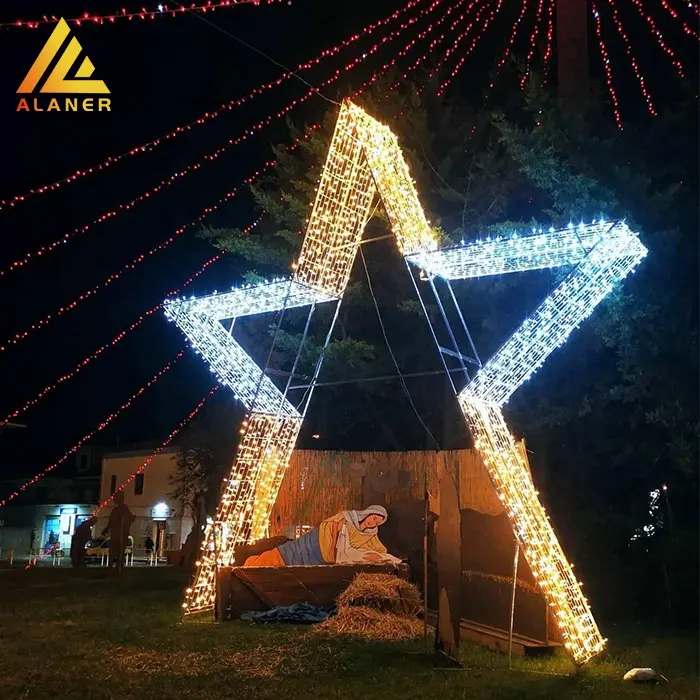 Outdoor Giant LED Arch Walk Through Big Christmas star shape Lights For Commercial decoration