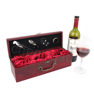 Boîte à vin Portable pour 1 bouteille de vin, très design, boîte-cadeau et <span class=keywords><strong>outils</strong></span> pour une seule bouteille de vin, coffret d'emballage cadeau, 4 pièces - Product Image 3