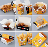 Boîte Personnalisable en Carton Blanc Biodégradable pour Poulet Frit, Restauration Rapide à Emporter et Livraison