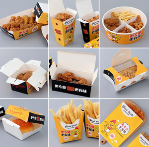 Caja Personalizada Biodegradable para Comida Rápida para Llevar <span class=keywords><strong>de</strong></span> Cartón Blanco para Pollo Frito a Domicilio - Product Image 5