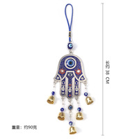 Kingcome – carillons éoliens rétro bleu oeil de diable suspendu à la voiture mauvais œil d'ange paume pendentif Fatima décorations murales