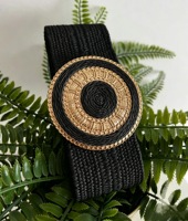 Nouvelle ceinture personnalisée d'été pour femme, en rotin tressé avec boucle en alliage, en corde de coton tressée, élastique pour filles, en paille PP