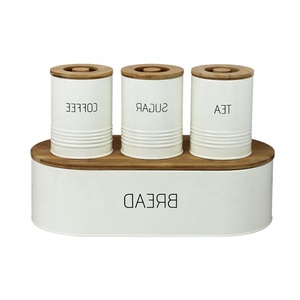 BX Nắp Tre Lưu Trữ Thực Phẩm Trà Đường Cà Phê Hộp Bánh Mì - Product Image 2