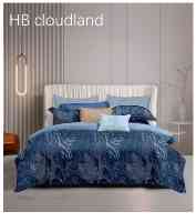 Parure de lit 3 pièces Cloudland toutes saisons à imprimé personnalisé, 100 % coton certifié OEKO-TEX, écologique, 300 fils, style artistique
