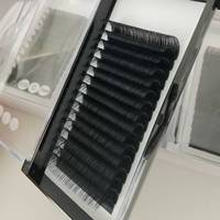 Extensions de cils en cachemire, fabriquées à la machine, plateaux individuels, courbure D, 0,05 mm, noir mat, pour salons de beauté