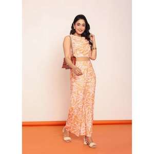 Conjunto de Top Estampado con Cuello Tipo Capucha y Pantalón Recto para Mujer, Conjunto de Dos Piezas Elegante con Ajuste Elegante, Diseño Moderno y Cómodo - Product Image 4