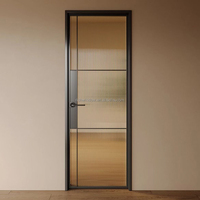 Portes en verre et aluminium de style français luxueux, rétro, vintage, fines, étanches, style minimaliste, pour chambre et salle de bain, installation facile, en gros