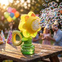 Machine à bulles en forme de tournesol dansant pour les fêtes d'anniversaire et les événements estivaux avec des lumières LED colorées