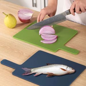 Four-Color Cutting Board Set Plastic Index Chopping Board with Handle for Kitchen <b>Square</b> Pattern Packaged in Box - Product Image 2