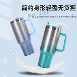 Stainless Steel Tumbler 40oz Handle <b>Insulated</b> <b>Mug</b> Travel Outdoor Sports Cold Storage Cup - Product Image 4