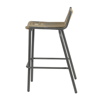Chaise haute de bar moderne en aluminium et corde pour extérieur, tabouret de jardin pour villas, cafés, salons de thé, balcons