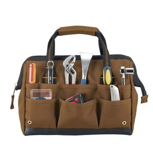 Échantillon gratuit, sac de rangement pour outils d'électricien, personnalisé avec logo, portable, robuste, durable, en polyester, grande ouverture large. - Product Image 4