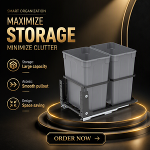 <span class=keywords><strong>Poubelle</strong></span> double <span class=keywords><strong>coulissante</strong></span> pour <span class=keywords><strong>évier</strong></span> de cuisine, organiseur d'armoire extractible - Product Image 6