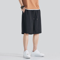 Nouveau style de shorts de course de sports d'été du fabricant OEM séchage rapide soie de glace mince pantalon ample cinquième porter taille élastique