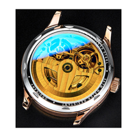 Montres mécaniques lumineuses à double tourbillon de style calendrier, en acier, pour entreprise, conçues et produites en usine, pour marque privée