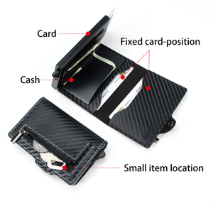 Tarjetero minimalista de <span class=keywords><strong>fibra</strong></span> de carbono Rfid, billetera de Metal de <span class=keywords><strong>fibra</strong></span> de carbono, billetera de aluminio inteligente, tarjetero para hombre - Product Image 3