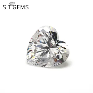 Wholesale Cheap Price 10*10mm Heart Cut White Cubic Zirconia Synthetic CZ Stones For Jewelry