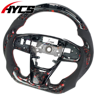 Volant Personnalisé en Fibre de Carbone Forgée Rouge Suède LED RPM pour Honda Civic Type R CRV XRV Accord 10e Génération 2016-2018