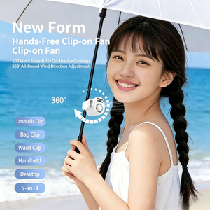 New Bladeless <b>Clip</b>‑on Turbo Mini Fan Portable Neck Waist Hanging Cooling Fan With Cooling Plate For Stroller Travel - Product Image 4