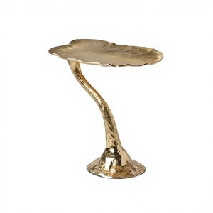 High Quality Eco-Friendly Traditional Home Decor Best Selling Large Brass Lotus Leaf Aluminum <b>Side</b> <b>Sofa</b> Coffee <b>Table</b> - Product Image 1
