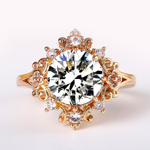 Anello con cristalli rotondi per donna, accessori minimalisti per la moda quotidiana e per le feste - Product Image 1
