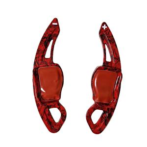 Extension de palettes de changement de vitesse pour <span class=keywords><strong>volant</strong></span>, décoration en fibre de carbone forgée, rouge brillant pour VW Tiguan/Lamando/Golf 6/<span class=keywords><strong>Scirocco</strong></span> - Product Image 1