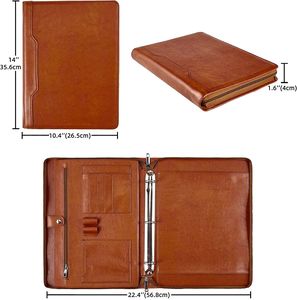 Bán buôn dây kéo chủ Hồng PU da tài liệu tổ chức chương trình nghị sự/danh mục đầu tư 3 vòng chất kết dính và Túi thư mục tập tin - Product Image 4