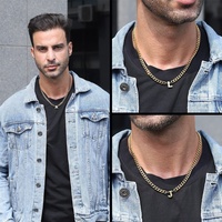 [Envío Inmediato] Collar de Cadena de Eslabones de Acero Inoxidable para Hombre, Estilo Deportivo, con Personalización de 26 Letras, Marca XF, Modelo XL241011