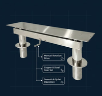 Base de table élévatrice en acier inoxydable 316 sur mesure, cadre de table réglable en hauteur manuel à vis sans fin autobloquant en laiton pour bateau