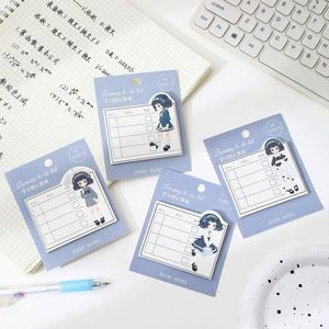 HengXin Kawaii Sticky Note Creative School Supplies Cute Little Girl <b>Memo</b> <b>Pad</b> with Sticky Plan Note - Product Image 1