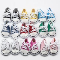 Mini chaussures en toile denim pour poupées de 7 cm, pour poupées américaines de 18 pouces, jouets pour filles
