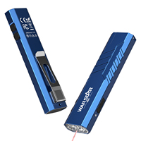 Linterna Plana ST1 Pro EDC de 1300LM, Recargable por USB-C, LED, Láser Rojo UV, Doble Imán, Doble Interruptor, para Camping y Trabajo