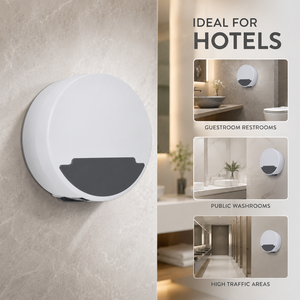 Distributeur de papier mural blanc pour rouleaux <span class=keywords><strong>jumbo</strong></span> – Fournitures hôtelières pour toilettes et salles de bain - Product Image 3