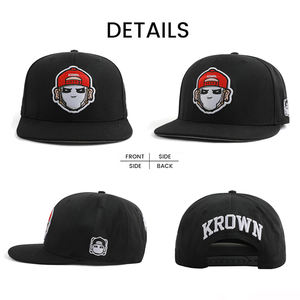 OEM, оптовая продажа, пользовательские 6 панелей, унисекс вышитые бейсболки, акриловая ткань, регулируемый размер, плоская шляпа в стиле хип-хоп - Product Image 2