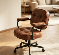 Chaise de bureau pivotante ergonomique Anthropological Lifting avec pieds en acier inoxydable – Hauteur réglable, confortable, idéale pour l'hôtellerie