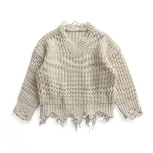 时尚新款设计儿童套头舒适纯棉面料婴儿针织女童毛衣