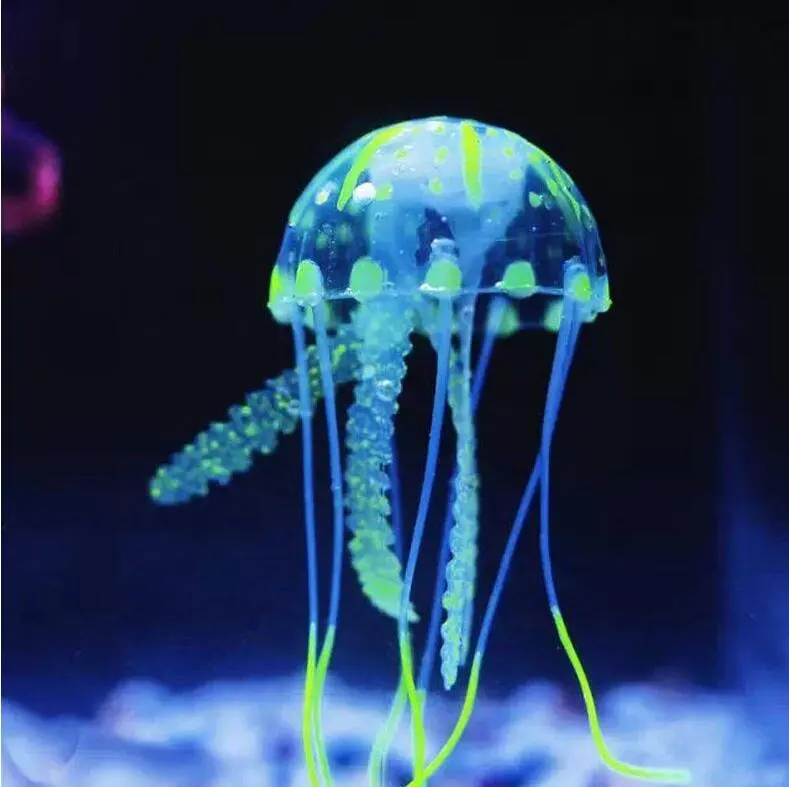 Soft creative luminous silicone jellyfish for aquarium landscape decoration