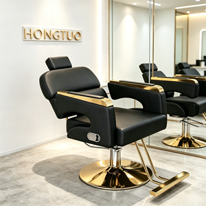 เก้าอี้ตัดผมบาร์เบอร์ Z Modern Luxury คุณภาพสูง หมุนได้ วัสดุโลหะ สำหรับร้านเสริมสวย - Product Image 1