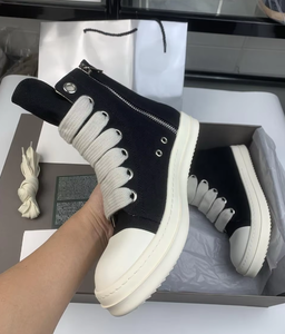 Classic Owens Winter Mid-Calf High-top Sneakers Designer Skateboard-soled Genuine Leather Casual Hook Loop Closure Tassel Detail - Product Image 1