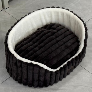 Lit pour chien et <span class=keywords><strong>chat</strong></span> ultra doux et confortable, personnalisé, à rayures colorées, en gros - Product Image 4