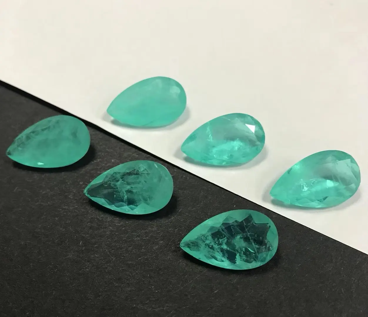 Piedras de fusión coloridas de gran tamaño para fabricación de pendientes, corte de pera, paraiba, Brasil